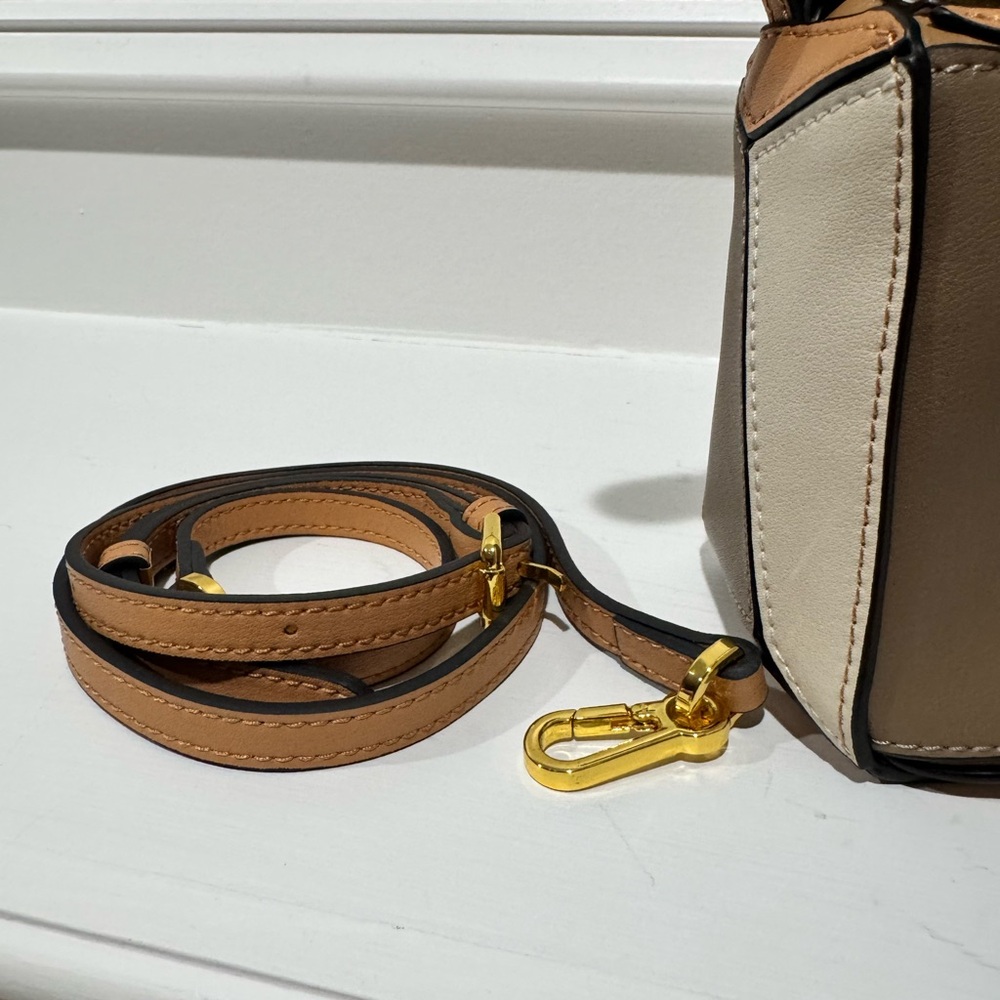 Mini Geo Panel Structured Bag - Brown/Copper/Beige - Picture 11 of 14